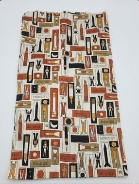 Mid-Century Modern Space Exploration Design Fabric 1 Yard